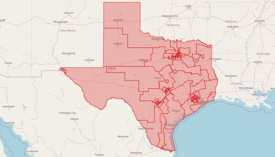 Map preview of Texas Congressional Districts (US House)
