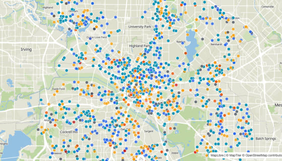 Map preview of Dallas Crime - July 2025