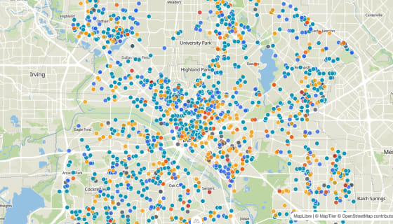 Map preview of Dallas Crime - June 2024