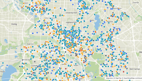 Map preview of Dallas Crime - May 2024