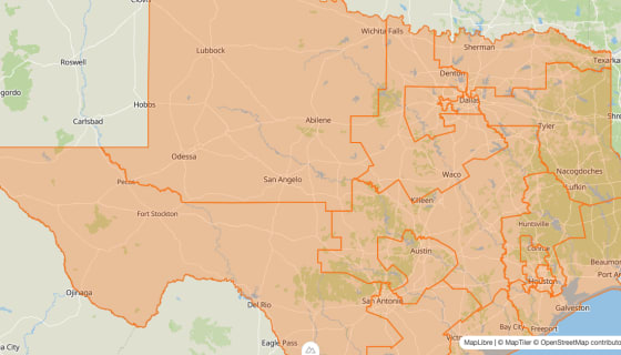 Map preview of Texas State Board of Education Districts