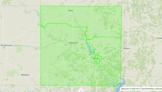 Map preview of Young 
  County, TX - Census Tracts