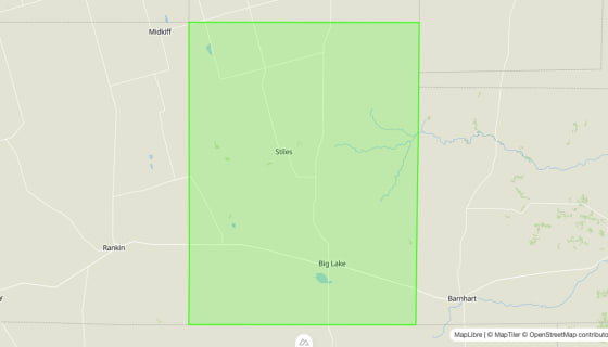 Map preview of Reagan
County, TX - Census Tracts