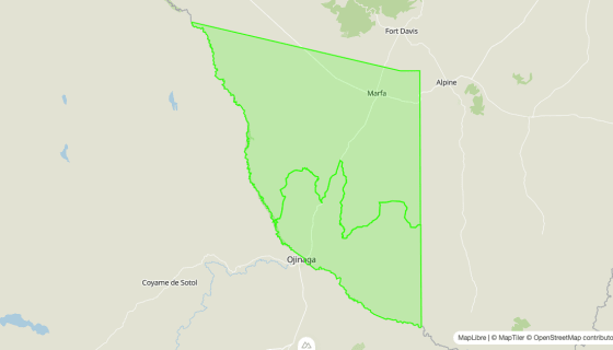 Map preview of Presidio
County, TX - Census Tracts