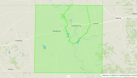 Map preview of Mitchell
County, TX - Census Tracts