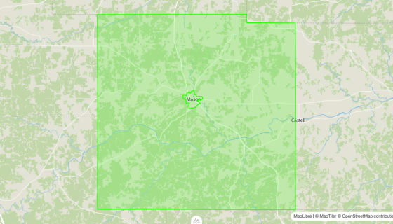 Map preview of Mason
County, TX - Census Tracts