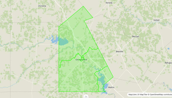 Map preview of Live Oak 
  County, TX - Census Tracts