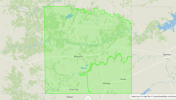 Map preview of Knox
County, TX - Census Tracts