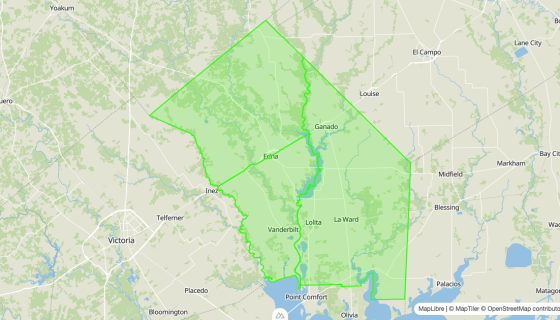 Map preview of Jackson
County, TX - Census Tracts