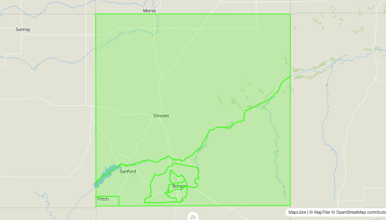 Map preview of Hutchinson 
  County, TX - Census Tracts