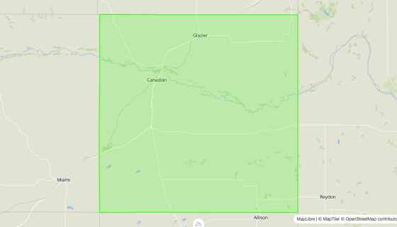 Map preview of Hemphill
County, TX - Census Tracts
