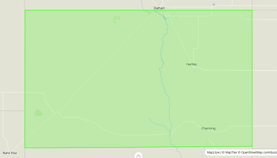 Map preview of Hartley
County, TX - Census Tracts