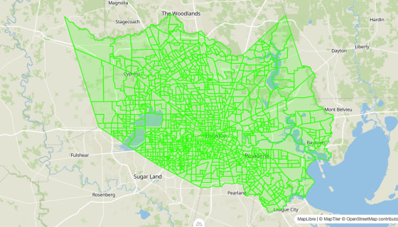 Map preview of Harris 
  County, TX - Census Tracts
