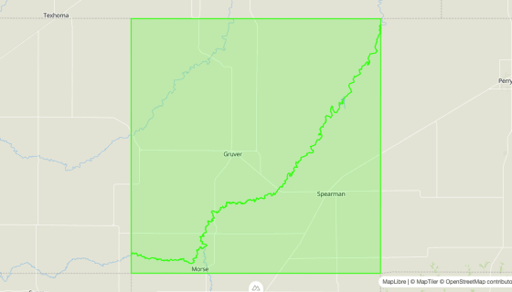 Map preview of Hansford
County, TX - Census Tracts