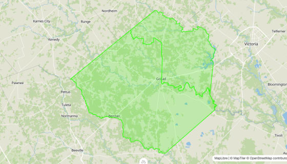 Map preview of Goliad
County, TX - Census Tracts