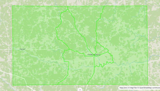 Map preview of Gillespie 
  County, TX - Census Tracts