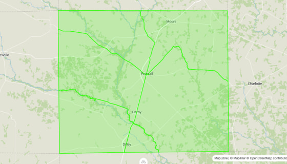 Map preview of Frio 
  County, TX - Census Tracts