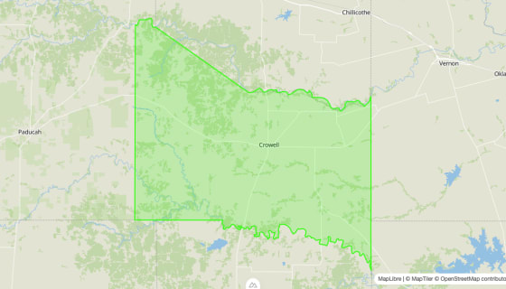 Map preview of Foard
County, TX - Census Tracts