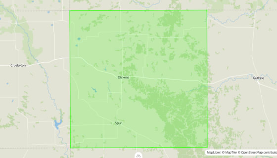 Map preview of Dickens
County, TX - Census Tracts