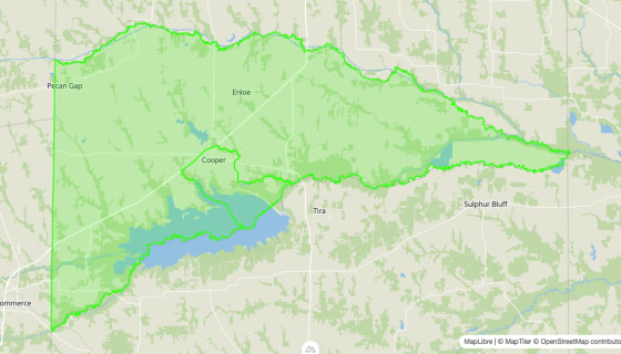 Map preview of Delta
County, TX - Census Tracts