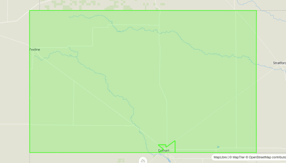 Map preview of Dallam
County, TX - Census Tracts