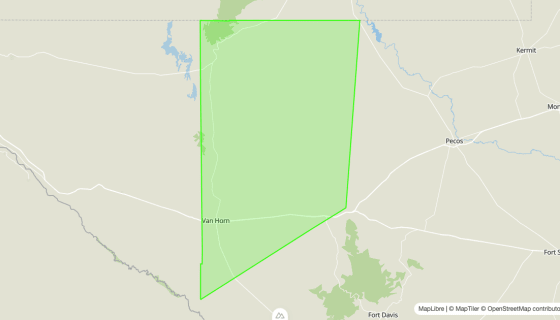 Map preview of Culberson
County, TX - Census Tracts