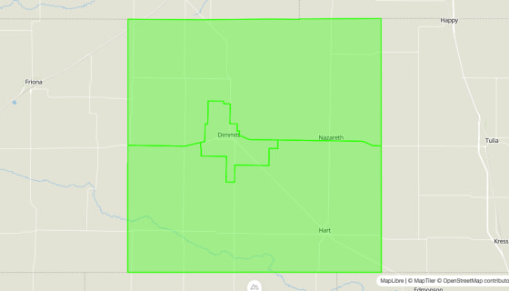 Map preview of Castro 
  County, TX - Census Tracts