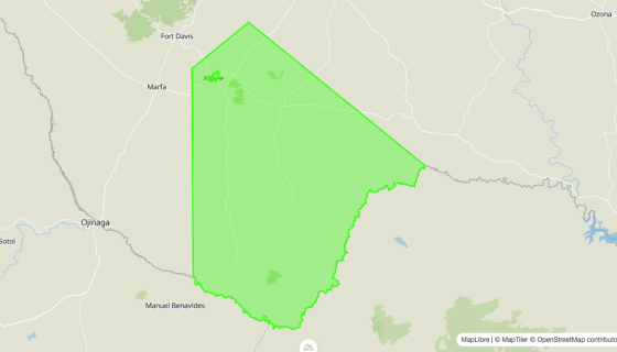 Map preview of Brewster 
  County, TX - Census Tracts
