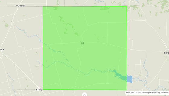 Map preview of Borden
County, TX - Census Tracts