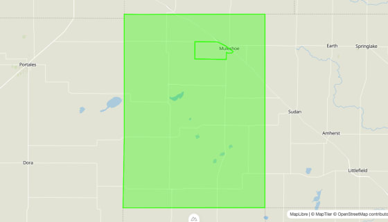 Map preview of Bailey 
  County, TX - Census Tracts