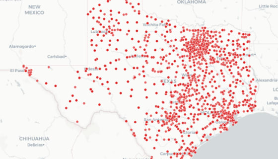 Map preview of Texas Courts