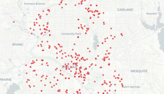 Map preview of Dallas Serious Crimes - June 2025
