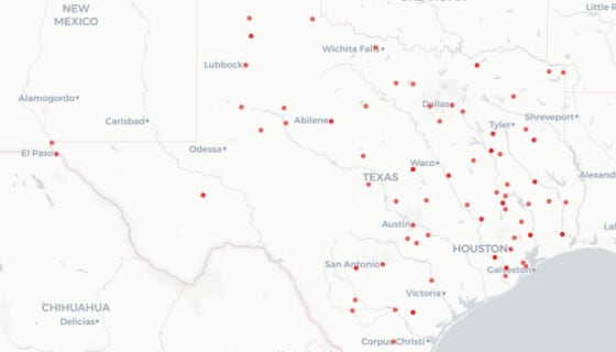 Map preview of Texas Prisons