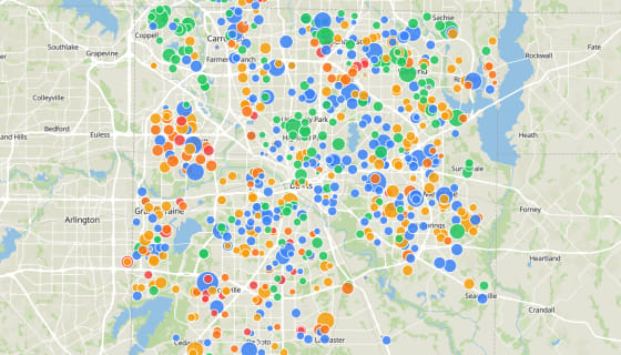 Map preview of Dallas County Public School Enrollments