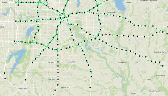 Map preview of Dallas TxDOT Traffic Cameras