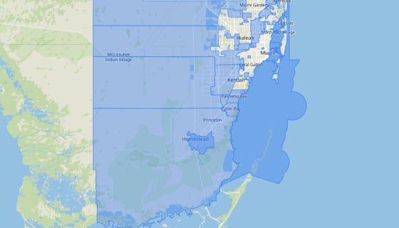 Map preview of Miami-Dade Police Districts