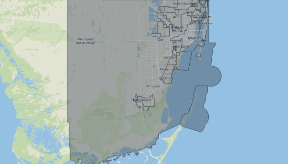 Map preview of Miami-Dade Municipal Boundaries