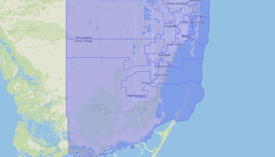 Map preview of Miami-Dade Commission Districts