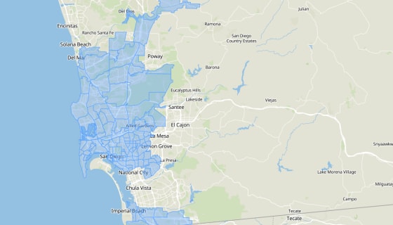 Map preview of San Diego Police Neighborhoods