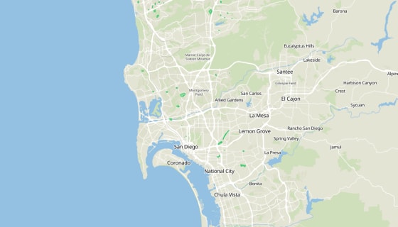 Map preview of San Diego Parks
