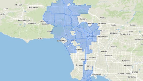Map preview of LAPD Police Divisions