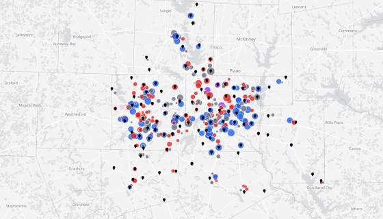 Map preview of DFW LIHTC Properties — All Affordable Housing (HUD Database)