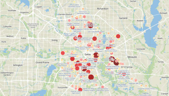 Map preview of Dallas ISD 2026 Bond — Every Campus Allocation