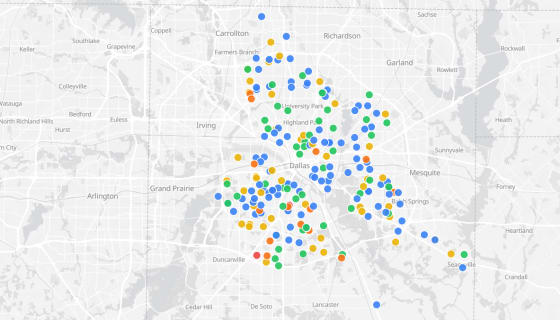 Map preview of Dallas ISD — TEA Ratings 2025-26