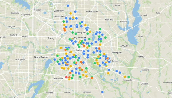 Map preview of Dallas ISD — TEA Accountability Scores
