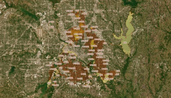 Map preview of Dallas — Single-Family Only Zoning