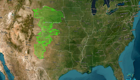 Map preview of Ogallala (High Plains) Aquifer — Boundary