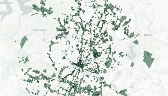 Map preview of Austin — SB 840 Eligible Zones (Apartments By Right)