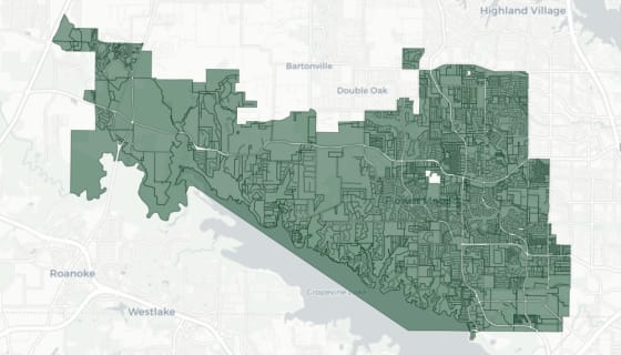 Map preview of Flower Mound, TX — Zoning