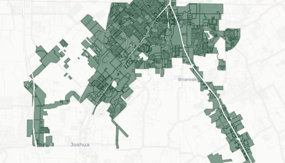 Map preview of Burleson, TX — Zoning